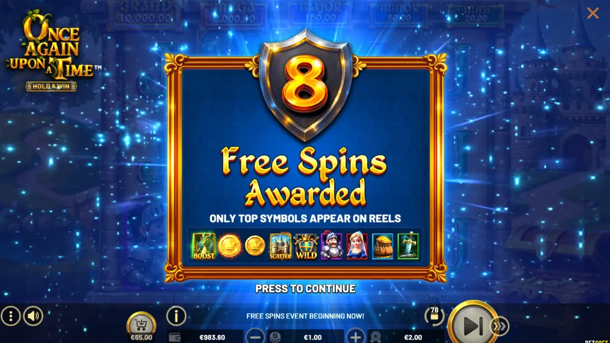 Tampilan visual slot Once Again Upon A Time dengan tema fantasi abad pertengahan
